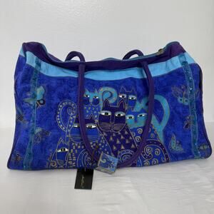 Laurel Burch Cats Duffle Bag Womens Art Tote Travel Satchel Butterfly Purse